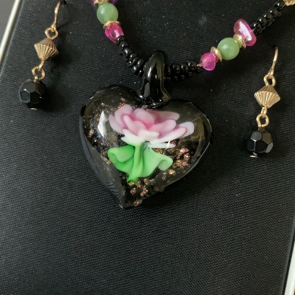 MIXIT Flower Necklace and Pierced Earring Set - Picture 3 of 7